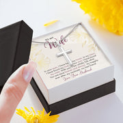 To My Wife Design Stainless Cross Necklace