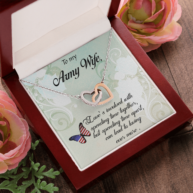 Interlocking Hearts Necklace for Army Wife