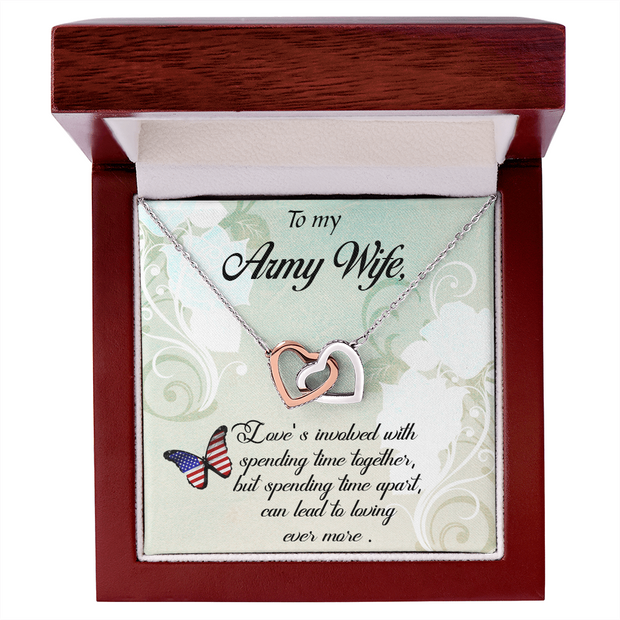 Interlocking Hearts Necklace for Army Wife