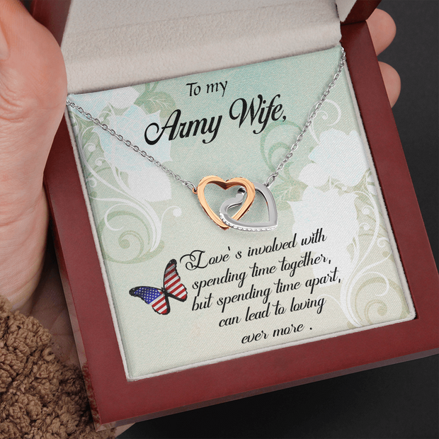 Interlocking Hearts Necklace for Army Wife