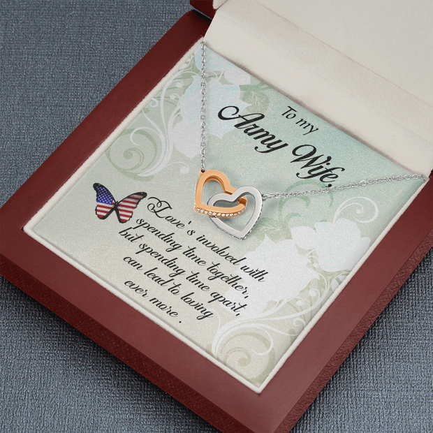 Interlocking Hearts Necklace for Army Wife