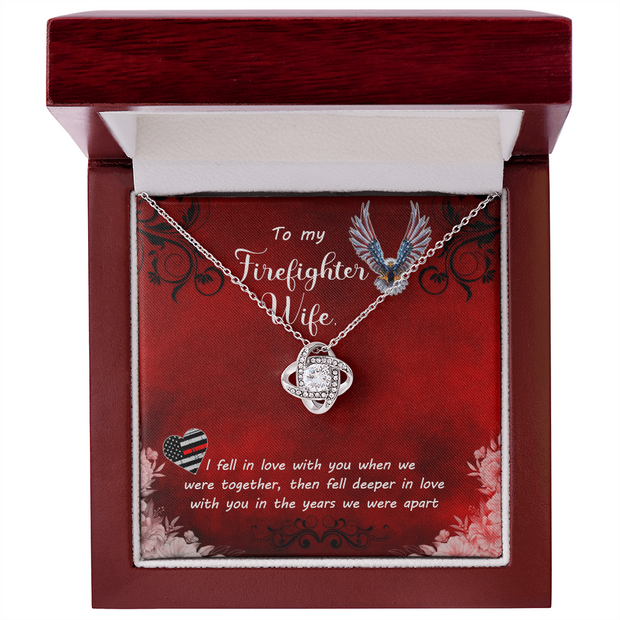 Love Knot Necklace for Firefighter Wife