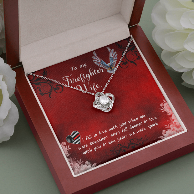 Love Knot Necklace for Firefighter Wife