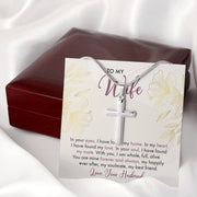 To My Wife Design Stainless Cross Necklace