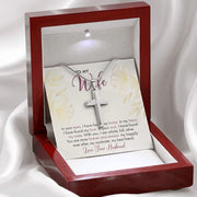 To My Wife Design Stainless Cross Necklace