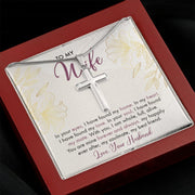 To My Wife Design Stainless Cross Necklace