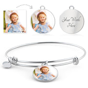 Personalized Circle Pendant | Luxury Bangle