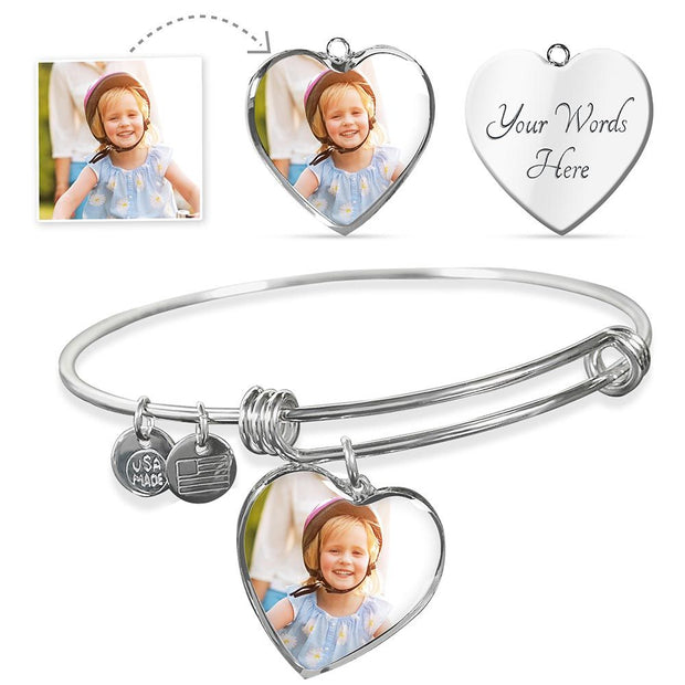 Personalized Heart Pendant | Luxury Bangle